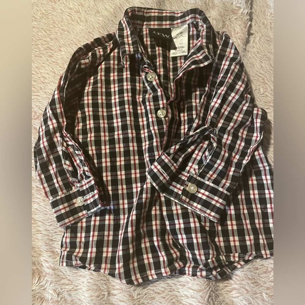 Plaid red black and white